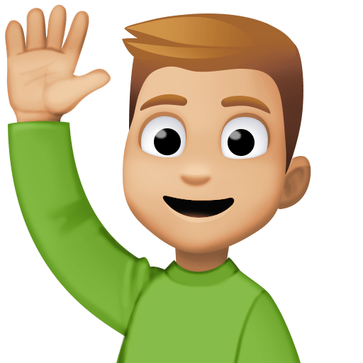 Чоловік з піднятою рукою: світлий тон шкіри для Facebook 15.0