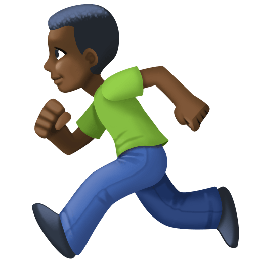 Мужчина бежит: очень темный тон кожи для Facebook 15.0