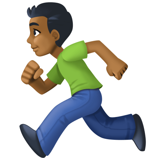 Чоловік біжить: темний тон шкіри для Facebook 15.0