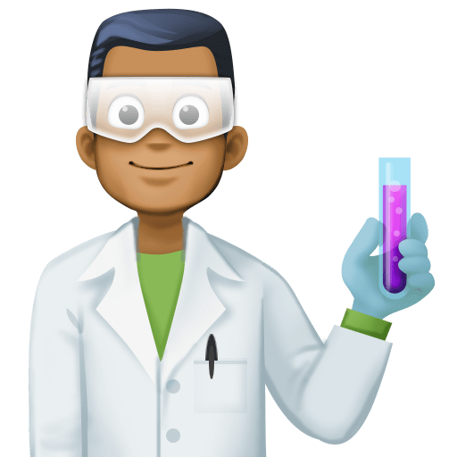 Мужчина-ученый: темный тон кожи для Facebook 15.0