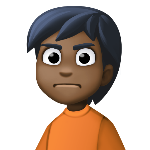 Нахмурившись людина: дуже темний тон шкіри для Facebook 15.0