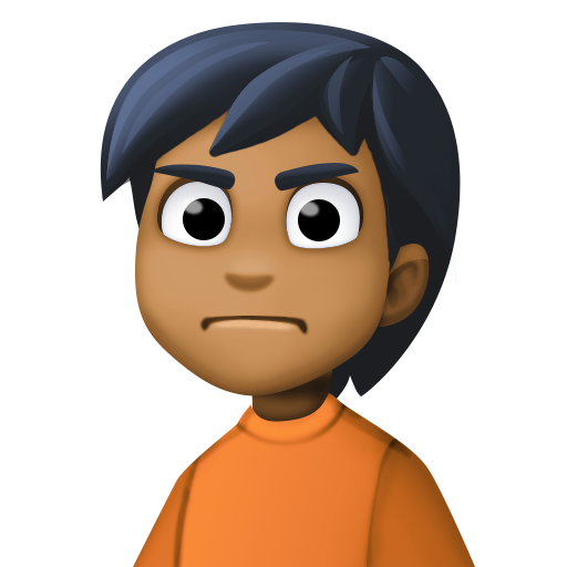 Нахмурившись людина: темний тон шкіри для Facebook 15.0