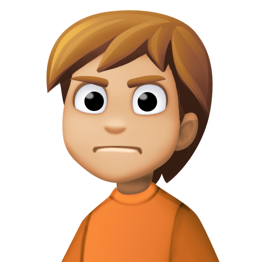 Нахмурившийся человек: светлый тон кожи для Facebook 15.0