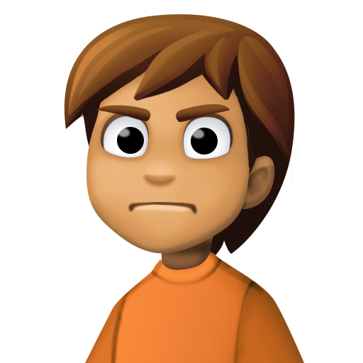 Нахмурившийся человек: средний тон кожи для Facebook 15.0