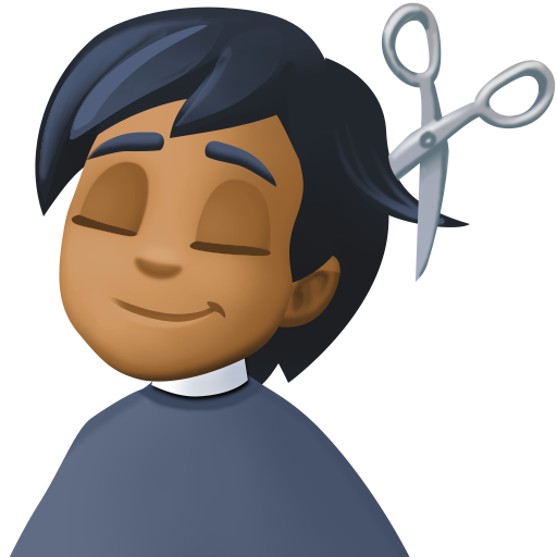 Людина у перукаря: темний тон шкіри для Facebook 15.0