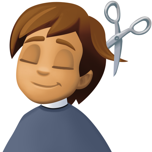 Людина у перукаря: середній тон шкіри для Facebook 15.0