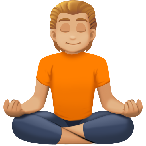Человек в позе лотоса: светлый тон кожи для Facebook 15.0