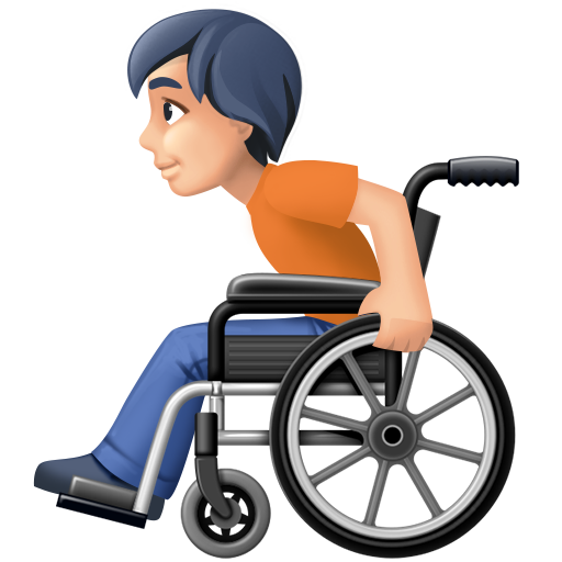 Людина в кріслі-колясці з ручним приводом: дуже світлий тон шкіри для Facebook 15.0