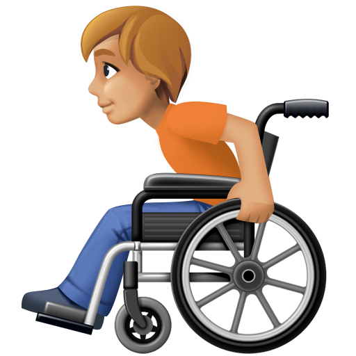 Людина в кріслі-візку з ручним приводом: світлий тон шкіри для Facebook 15.0