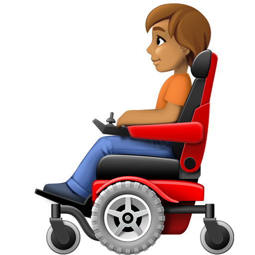 Людина в кріслі-колясці з мотором: середній тон шкіри для Facebook 15.0