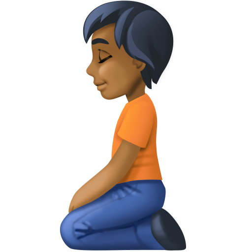 Людина на колінах: темний тон шкіри для Facebook 15.0