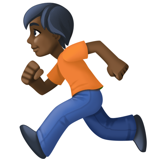 Людина біжить: дуже темний тон шкіри для Facebook 15.0