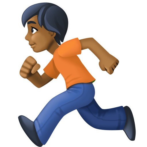 Людина біжить: темний тон шкіри для Facebook 15.0