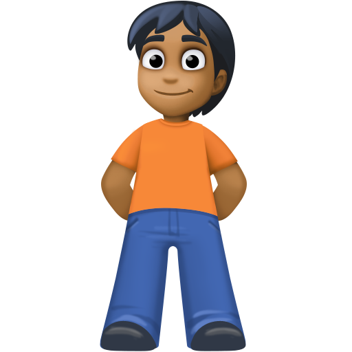 Человек стоит: темный тон кожи для Facebook 15.0