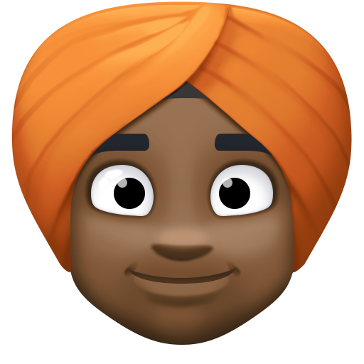 Человек в тюрбане: очень темный тон кожи для Facebook 15.0