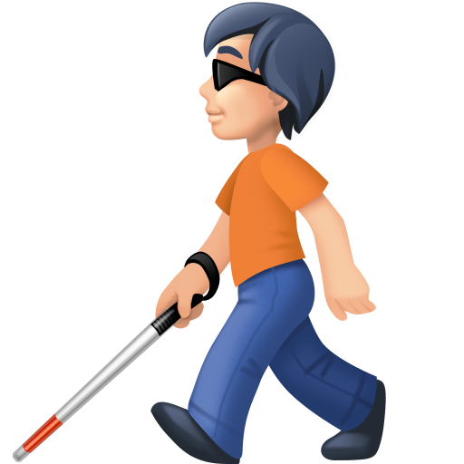 Людина з білою тростиною: дуже світлий тон шкіри для Facebook 15.0