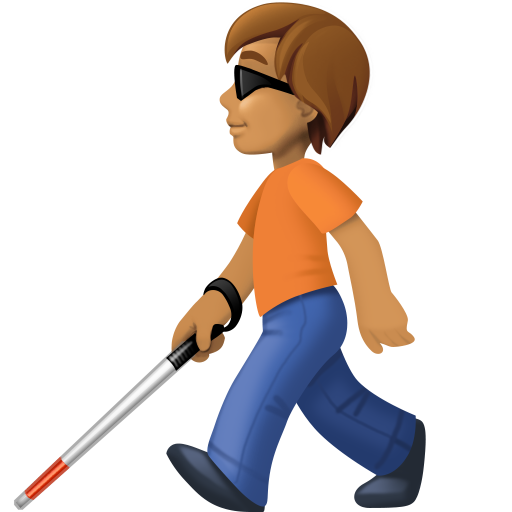 Людина з білою тростиною: середній тон шкіри для Facebook 15.0