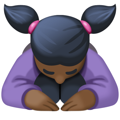 Женщина кланяется: очень темный тон кожи для Facebook 15.0