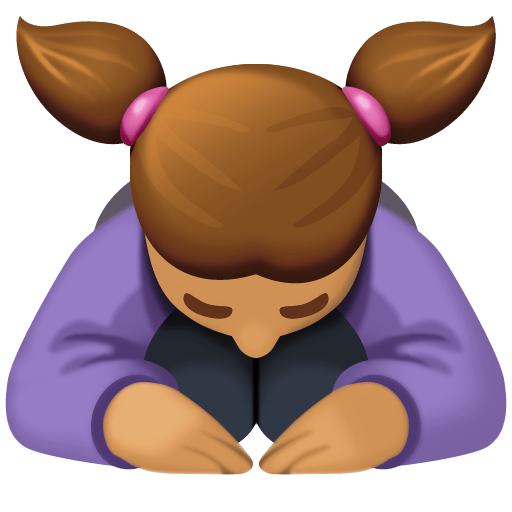 Женщина кланяется: средний тон кожи для Facebook 15.0