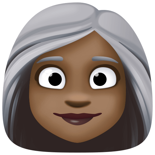 Женщина: очень темный тон кожи седые волосы для Facebook 15.0