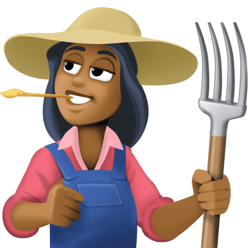 Женщина-фермер: темный тон кожи для Facebook 15.0