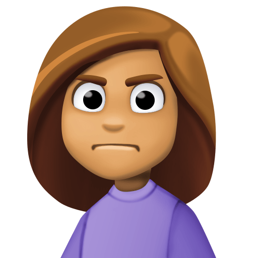 Нахмурившаяся женщина: средний тон кожи для Facebook 15.0