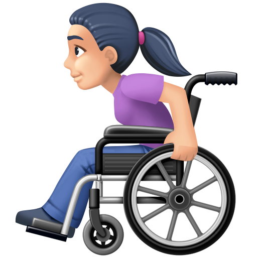 Жінка в ручному кріслі-колясці: дуже світлий тон шкіри для Facebook 15.0