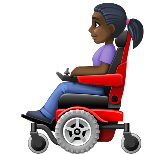 Жінка в електричному візку: дуже темний тон шкіри для Facebook 15.0