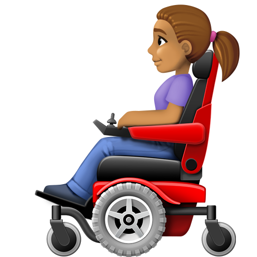 Женщина в электрическом кресле-коляске: средний тон кожи для Facebook 15.0