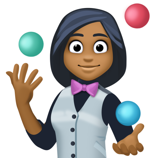 Женщина-жонглер: темный тон кожи для Facebook 15.0