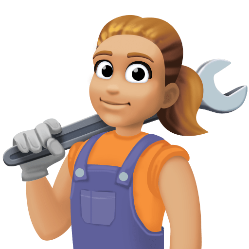 Женщина-механик: светлый тон кожи для Facebook 15.0