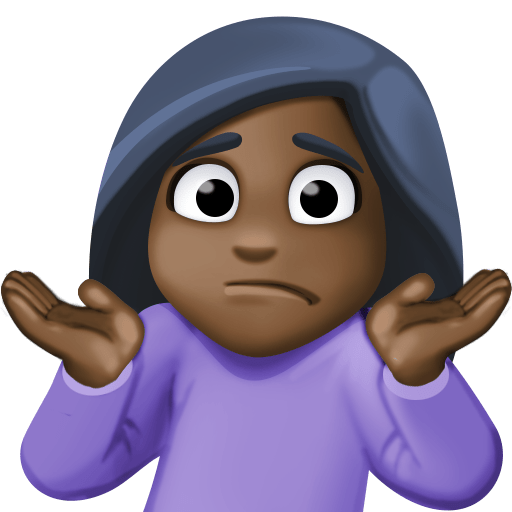 Женщина пожимает плечами: очень темный тон кожи для Facebook 15.0