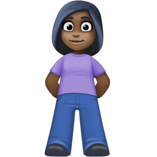 Женщина стоит: очень темный тон кожи для Facebook 15.0