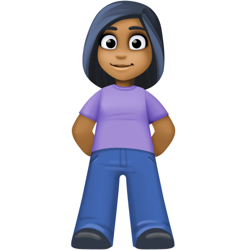 Жінка стоїть: темний тон шкіри для Facebook 15.0