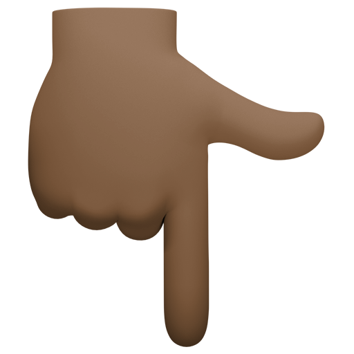 Dorso Da Mão Com Dedo Indicador Apontando Para Baixo: Pele Escura para Facebook 16.0