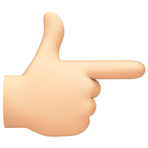 Dorso Da Mão Com Dedo Indicador Apontando Para A Direita: Pele Clara para Facebook 16.0