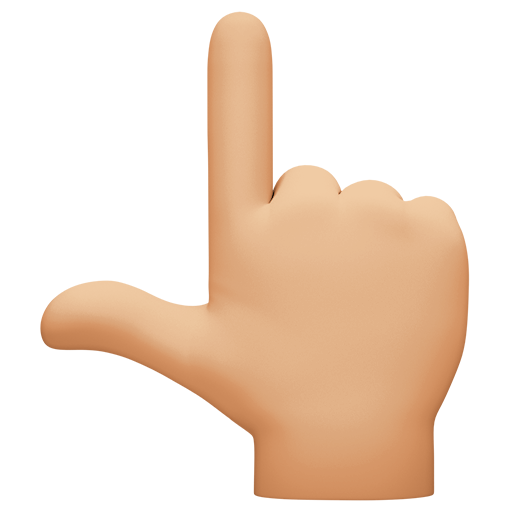 Dorso Da Mão Com Dedo Indicador Apontando Para Cima: Pele Morena Clara para Facebook 16.0