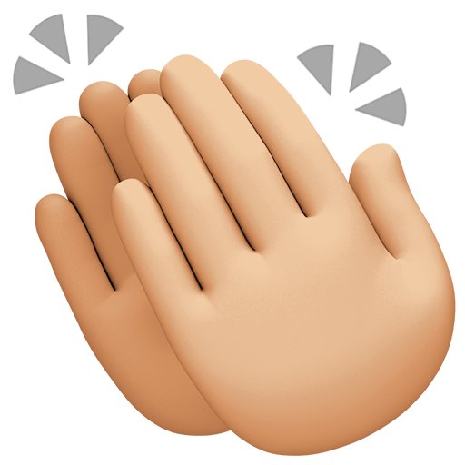 Mãos Aplaudindo: Pele Morena Clara para Facebook 16.0
