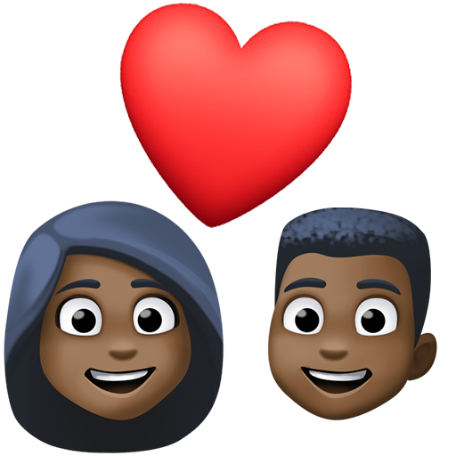 Закохана пара: дуже темний тон шкіри для Facebook 16.0