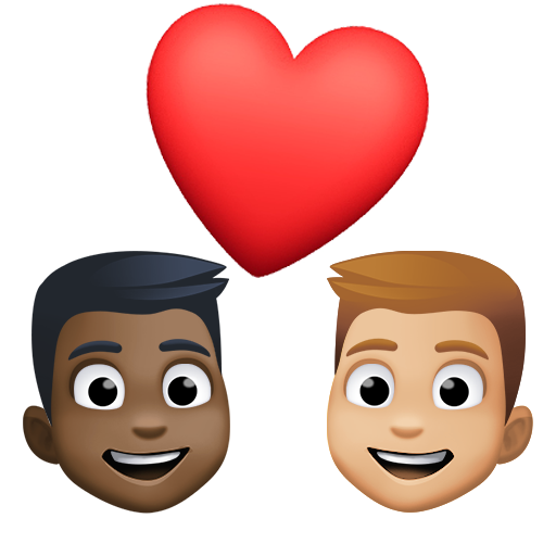 Casal Apaixonado: Homem, Homem, Pele Escura, Pele Morena Clara para Facebook 16.0