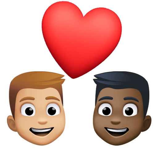 Casal Apaixonado: Homem, Homem, Pele Morena Clara, Pele Escura para Facebook 16.0