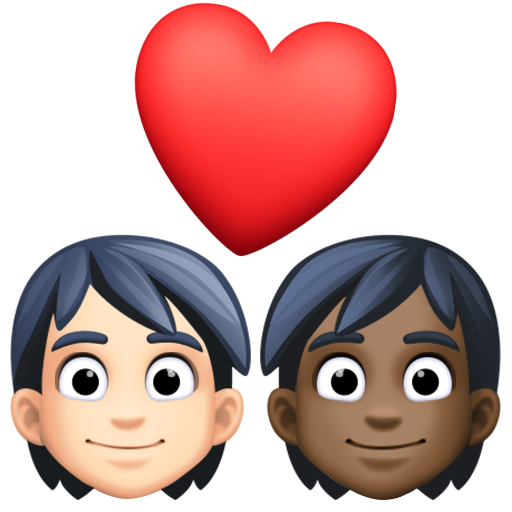 Casal Apaixonado: Pessoa, Pessoa, Pele Clara, Pele Escura para Facebook 16.0