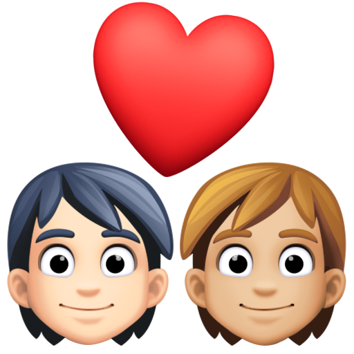 Закохана пара: дорослий дорослий дуже світлий тон шкіри світлий тон шкіри для Facebook 16.0