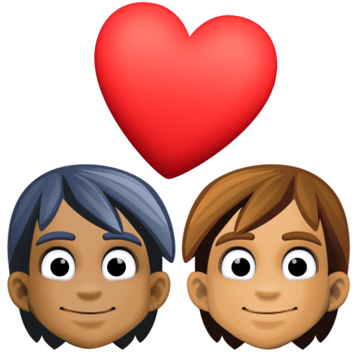Закохана пара: дорослий дорослий темний тон шкіри середній тон шкіри для Facebook 16.0