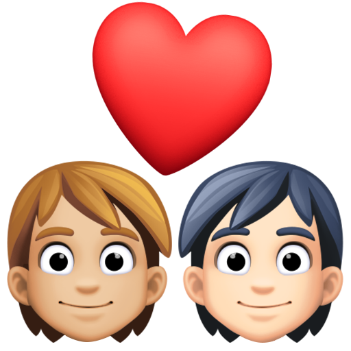 Закохана пара: дорослий дорослий світлий тон шкіри дуже світлий тон шкіри для Facebook 16.0