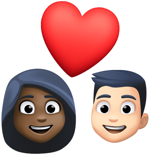 Casal Apaixonado: Mulher, Homem, Pele Escura, Pele Clara para Facebook 16.0