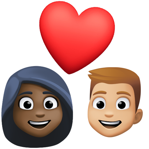 Casal Apaixonado: Mulher, Homem, Pele Escura, Pele Morena Clara para Facebook 16.0