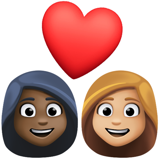 Casal Apaixonado: Mulher, Mulher, Pele Escura, Pele Morena Clara para Facebook 16.0