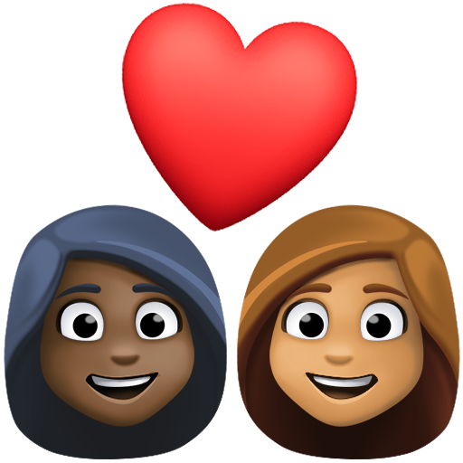 Закохана пара: жінка жінка дуже темний тон шкіри середній тон шкіри для Facebook 16.0