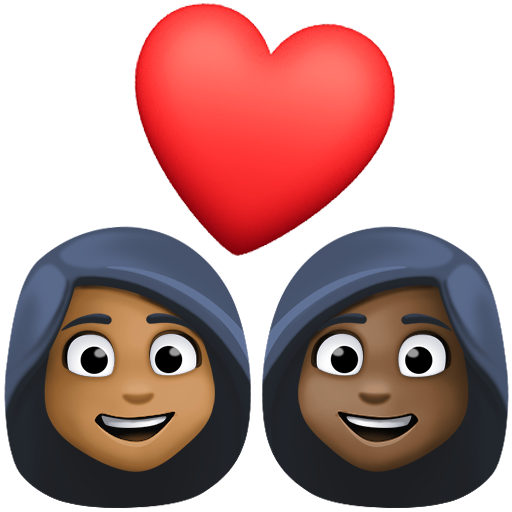 Casal Apaixonado: Mulher, Mulher, Pele Morena Escura, Pele Escura para Facebook 16.0